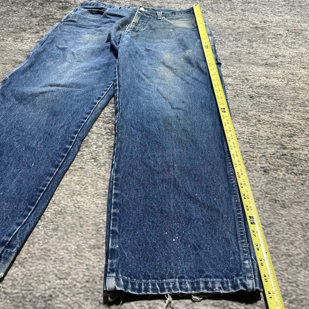 Koman Jeans Carpenter Baggy Wide Leg‎ 34x30 Blue Distressed Skater Vintage Y2K - Picture 11 of 16